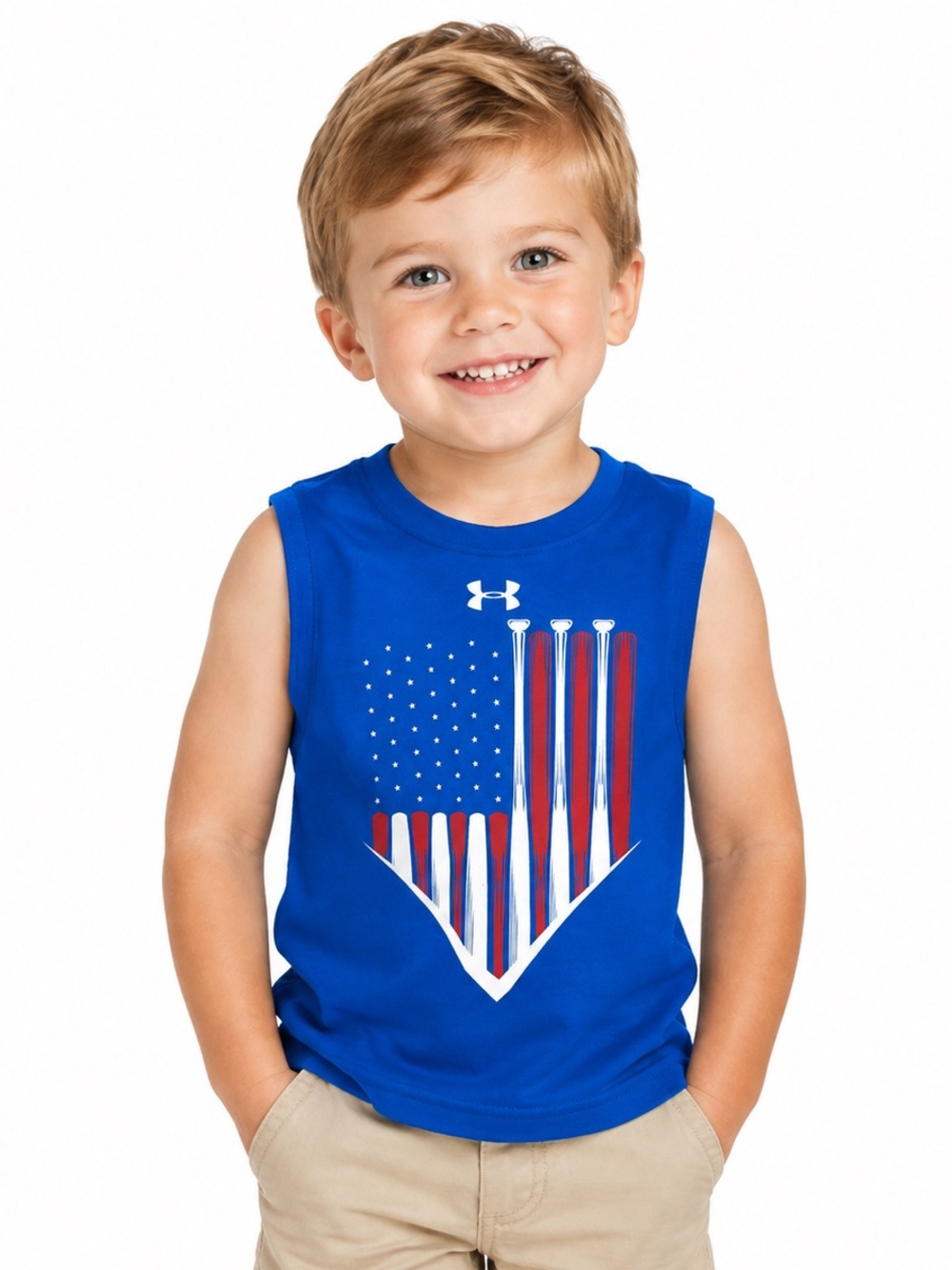 Under Armour Royal Blue Boys' Sleeveless Graphic Tank